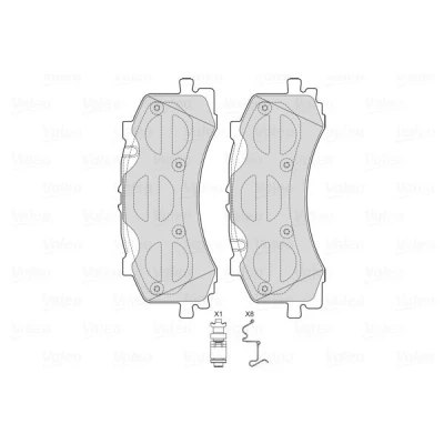 Billede af VALEO 601754 Bremseklodser foraksel Ekskl. slidadvarselskontakt med sikringsskruesæt, anti knirke plade AUDI: Q7, A6 C8 Avant, A8