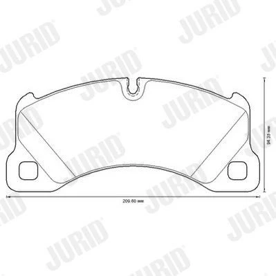 Billede af Jurid 573329JC Bremseklodser White Low Dust Keramik Forberedt til slidindikator PORSCHE: Cayenne, Macan, Panamera, VOLKSWAGEN: Touareg I