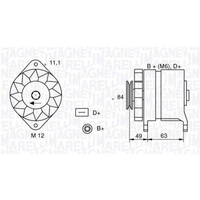 Billede af MAGNETI MARELLI 063321044010 Generator 12V 55A IVECO: DAILY 2 Pritsche/Fahrgestell