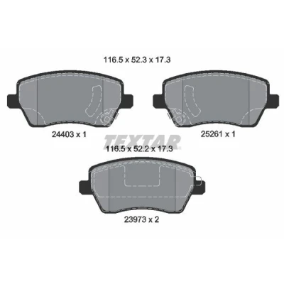 Billede af TEXTAR 2440301 Bremseklodser med akustisk advarsel for slid NISSAN: MICRA 4, 5, Note II Hatchback
