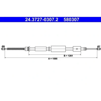 Billede af ATE 24.3727 0307.2 Håndbremsekabel 1585