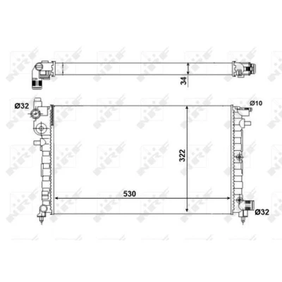 Billede af NRF Economy Class 509502A Radiator Aluminium 530 322 34 Mekanisk fuget køleripper PEUGEOT: 106 II Hatchback, CITROËN: Saxo Hatchback