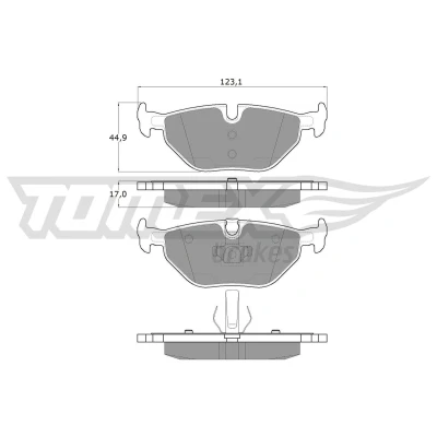 Billede af TOMEX brakes TX 13 17 Bremseklodser bagaksel Forberedt til slidindikator BMW: 3 Sedan, Touring, Coupe, SAAB: 9 5 Stationcar, ROVER: 75
