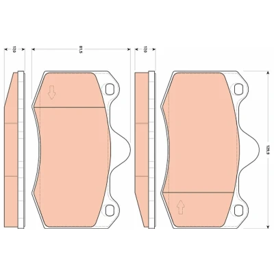 Billede af TRW GDB1852 Bremseklodser Ikke forberedt til slidindikator SEAT: Ibiza 4, 4 ST, Sportcoupe, SKODA: Rapid Spaceback, RENAULT: CLIO 2