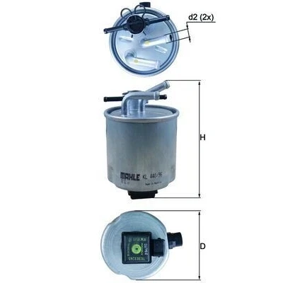 Billede af MAHLE ORIGINAL KL 440/36 Brændstoffilter Ledningsfilter 10 10,0 NISSAN: NP300 Navara Pick up