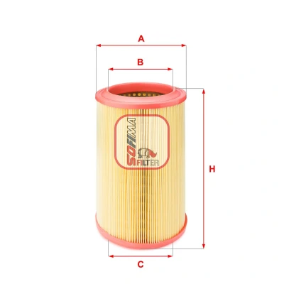 Billede af SOFIMA S 1250 A Luftfilter 257mm 148mm Filterindsats ALFA ROMEO: 156 Sedan, Sportwagon