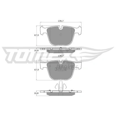 Billede af TOMEX brakes TX 16 67 Bremseklodser bagaksel Forberedt til slidindikator BMW: 7, 5 GT