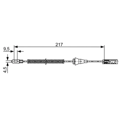 Billede af BOSCH 1 987 482 461 Håndbremsekabel 217 OPEL: Corsa C Hatchback