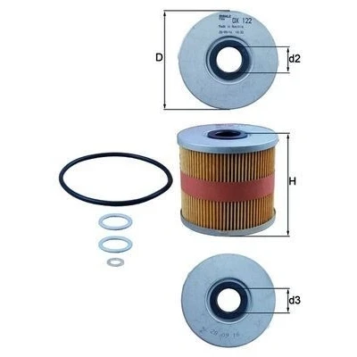 Billede af MAHLE ORIGINAL OX 122D Oliefilter Filterindsats AUDI: A8 D2