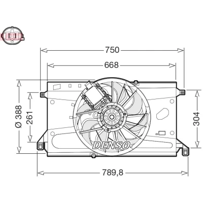 Billede af DENSO DER10011 Køleventilator FORD: Focus 2 Kombi