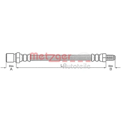 Billede af Bremseslange, Bagaksel, Ydre, Ved bremsekaliper - alfa romeo, fiat, lancia OE 46 809 898, 60 808 815