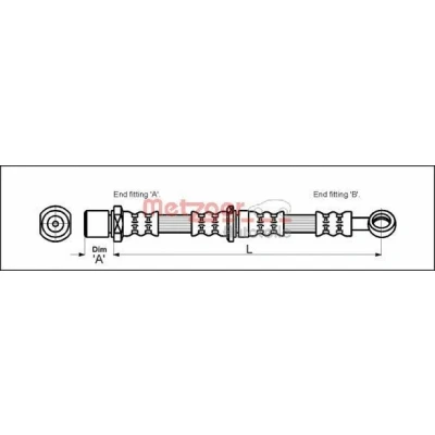 Billede af METZGER 4110203 Bremseslange 504 M10 x 1 SUBARU: LEGACY
