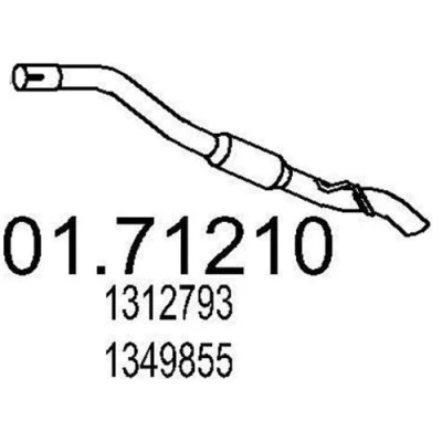 Billede af MTS 01.71210 Udstødningsrør 760 bag til bagerste lydpotte FORD: Focus C Max, 2