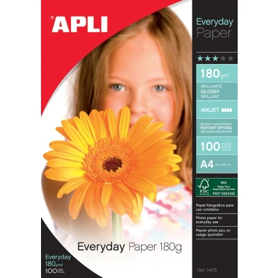 Billede af Apli Glossy fotopapir Everyday A4 100 Ark Skoleartikler