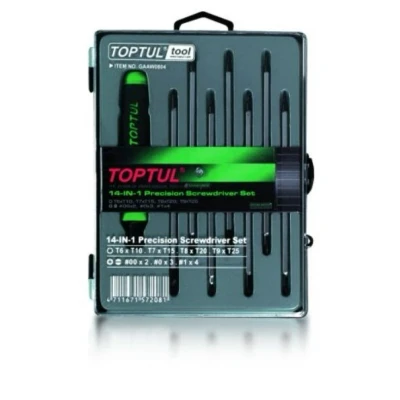 Billede af TOPTUL GAAW0804 Bit skruetrækker T6, T7, T8, T9, T10, T15, T120, T125, PH0, PH00, PH1 slot head, Krydsslids (PH)