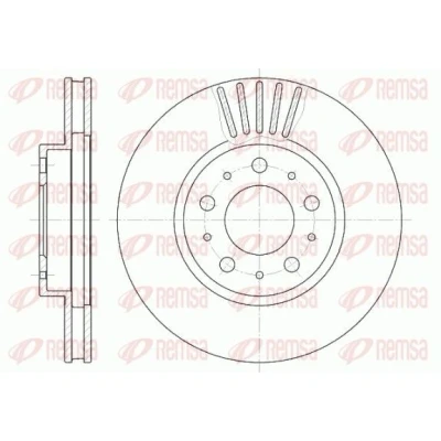 Billede af REMSA 6410.10 Bremseskiver foraksel 280, 280 26 5 ventileret VOLVO: S70, V70 I, 940 II Stationcar