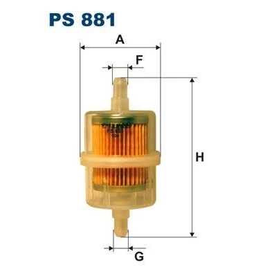 Billede af FILTRON PS 881 Brændstoffilter Ledningsfilter 9 MERCEDES BENZ: W123 Sedan, S klasse /8 MAZDA: 626 I Coupe, RENAULT: 4 Van