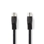 Billede af DIN Audio kabel 5 Pin Han Nikkelplateret 3.00 m Runde PVC Sort Label