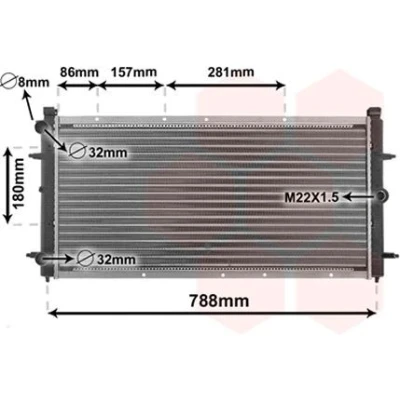Billede af VAN WEZEL 58002114 Radiator Aluminium 720 355 32 Mekanisk fuget køleripper VOLKSWAGEN: Transporter 4 Bus,