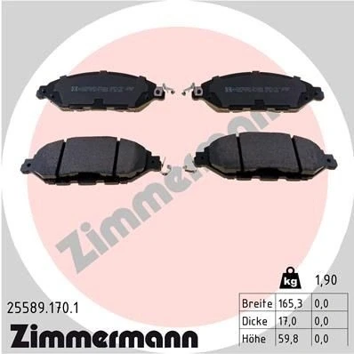 Billede af ZIMMERMANN 25589.170.1 Bremseklodser med akustisk advarsel for slid Billede svarer til leveringsomfang