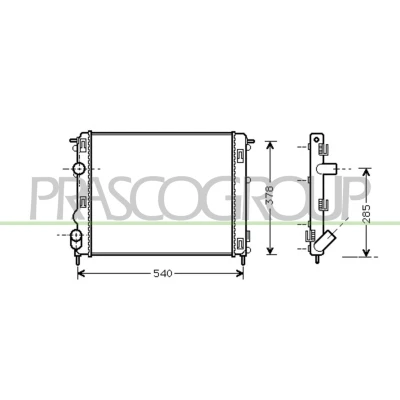 Billede af PRASCO DA220R002 Radiator Aluminium 480 415 23 Mekanisk fuget køleripper RENAULT: CLIO 2