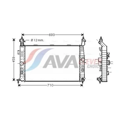 Billede af PRASCO OL2345 Radiator Aluminium 610 359 34 Mekanisk fuget køleripper OPEL: Meriva A