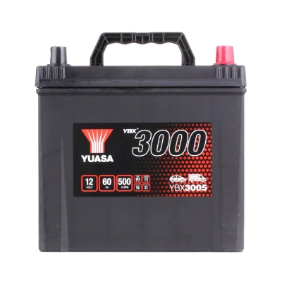 Billede af YUASA YBX3000 YBX3005 Starterbatteri 12V 60Ah 500A TOYOTA: Camry VII Sedan, RAV4 III SUV, Verso, HYUNDAI: i20 I Hatchback, i30 Hatchback