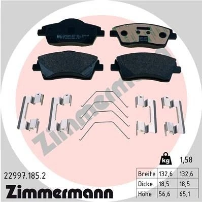 Billede af ZIMMERMANN 22997.185.2 Bremseklodser med skruer Billede svarer til leveringsomfang, fjeder VOLVO: XC40