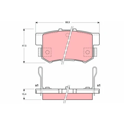 Billede af TRW GDB3191 Bremseklodser med akustisk advarsel for slid HONDA: CIVIC 9, Integra II Coupe, Accord 7 Limousine