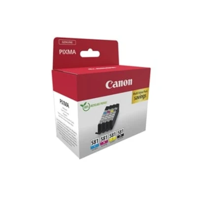 Billede af Multi pack! Canon CLI 581 BK C M Y blækpatron 22.4ml 2103C004 / 2103C007 original