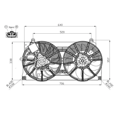 Billede af NRF 47940 Køleventilator 12 med holderamme