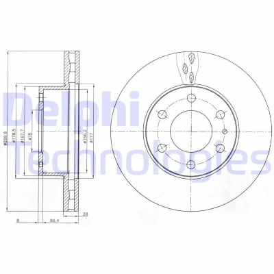 Billede af DELPHI BG4100 Bremseskiver 300 28 6 ventileret olieret ubehandlet uden hjullejer, ABS sensorring IVECO: DAILY 4 Kasten/Kombi, Bus