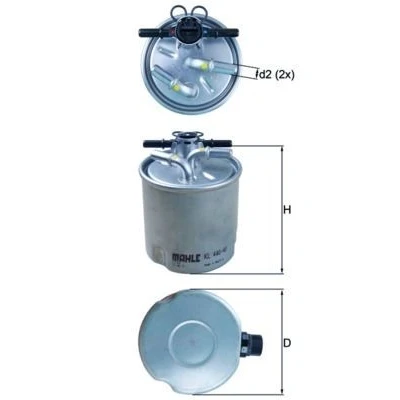Billede af MAHLE ORIGINAL KL 440/40 Brændstoffilter Ledningsfilter 10 10,0 NISSAN: Qashqai / Qashqai+2 I, X Trail