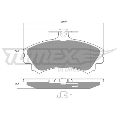 Billede af TOMEX brakes TX 11 52 Bremseklodser foraksel med akustisk advarsel for slid tilbehør VOLVO: V40 Stationcar, S40 I, MITSUBISHI: Space Star