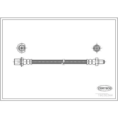 Billede af CORTECO 19030344 Bremseslange 152 TOYOTA: Land Cruiser Prado 70 SUV Cabriolet, SUV, 60