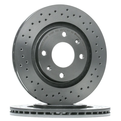 Billede af BREMBO XTRA LINE 09.4987.2X Bremseskiver 266 20,5 4 perforeret/indv. ventileret coatet højkarboniseret med skruer PEUGEOT: 306 Hatchback
