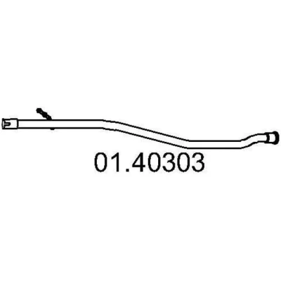 Billede af MTS 01.40303 Udstødningsrør 1735mm bag til bagerste lydpotte