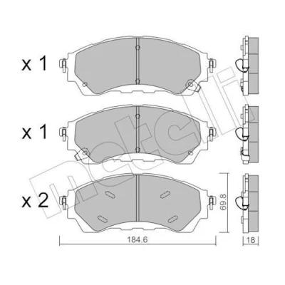 Billede af METELLI 22 1343 1 Bremseklodser med akustisk advarsel for slid