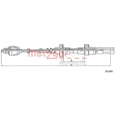 Billede af METZGER 10.343 Koblingskabel med manuel justering COFLE VOLKSWAGEN: Polo II Hatchback, Coupe