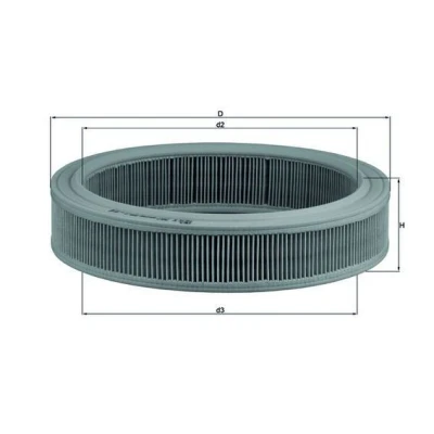 Billede af MAHLE ORIGINAL LX 202 Luftfilter 57,5 257,0 Filterindsats BMW: 3 Sedan, 1 Hatchback, 7, PEUGEOT: 207 FORD: Sierra Mk2 Capri II