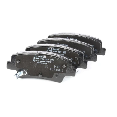 Billede af BOSCH 0 986 494 557 Bremseklodser Low Metallic med akustisk advarsel for slid anti knirke plade, monteringsvejledning