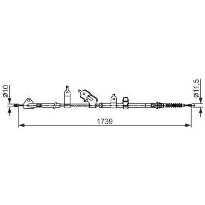Billede af BOSCH 1 987 482 566 Håndbremsekabel 1739