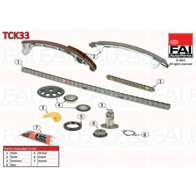 Billede af FAI AutoParts TCK33 Styrekædesæt med pakninger, tandhjul Simplex, Boltkæde TOYOTA: Avensis II Station Wagon