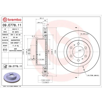 Billede af Bremseskive BREMBO 09.E778.11