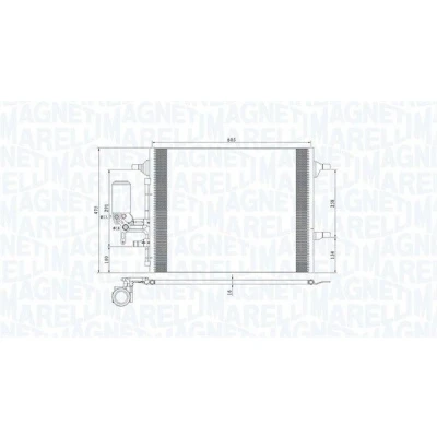 Billede af MAGNETI MARELLI 350203789000 Kondensator med tørrer 603x475x16 475 603 16 VOLVO: V70 3, V60 I, XC60 I