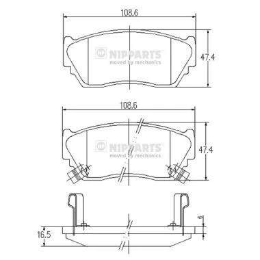Billede af Bremseklodser NIPPARTS J3601048