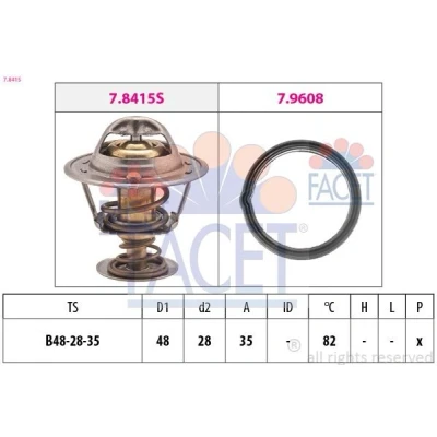 Billede af FACET 7.8415 Termostat 82 48 Made in Italy OE Equivalent med pakning HYUNDAI: Getz, i10 I, KIA: Picanto I