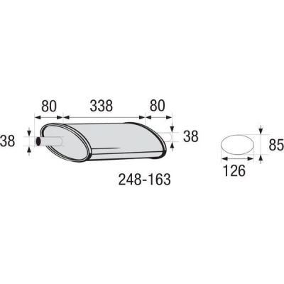 Billede af BOSAL 248 163 Midterste, lyddæmper, universal