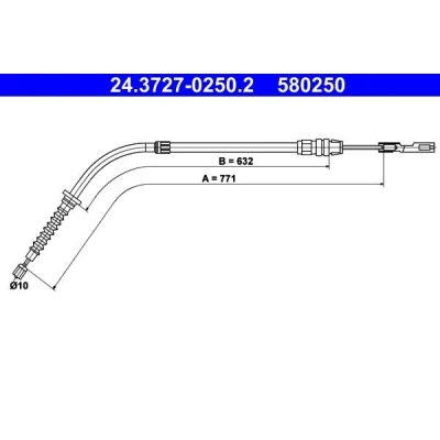 Billede af ATE 24.3727 0250.2 Håndbremsekabel 771
