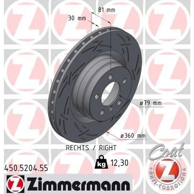 Billede af Bremseskive ZIMMERMANN 450.5204.55
